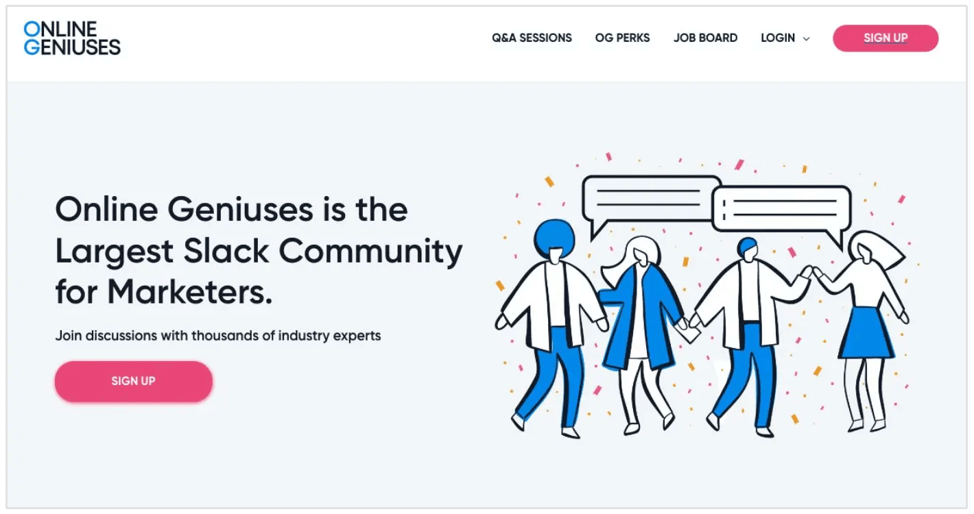 Slack communauté de création de liens